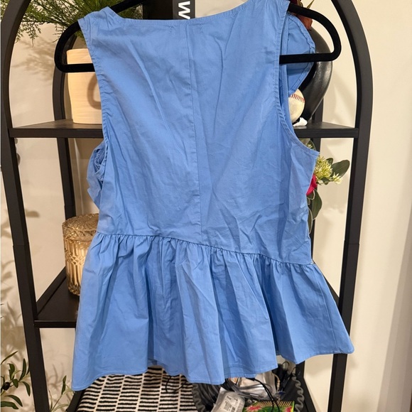 Wildfox Blue tank Ruffle Blouse size medium - Picture 7 of 7